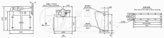 CT-II型烘箱尺寸（cùn）示意圖