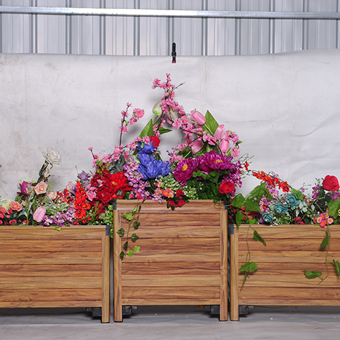 仿黃花梨木紋鋁合金花箱（xiāng）LHX003