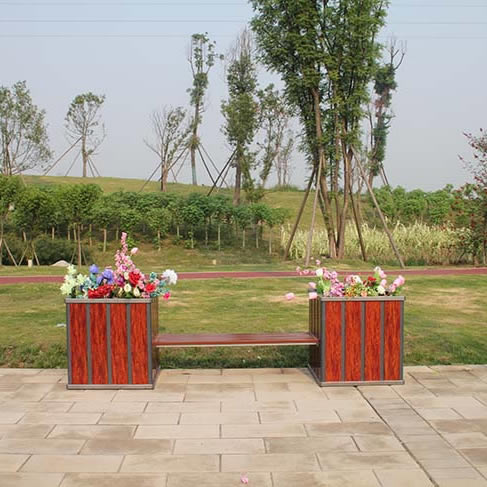 連座椅組合木紋鋁合金花箱（xiāng）LHX010